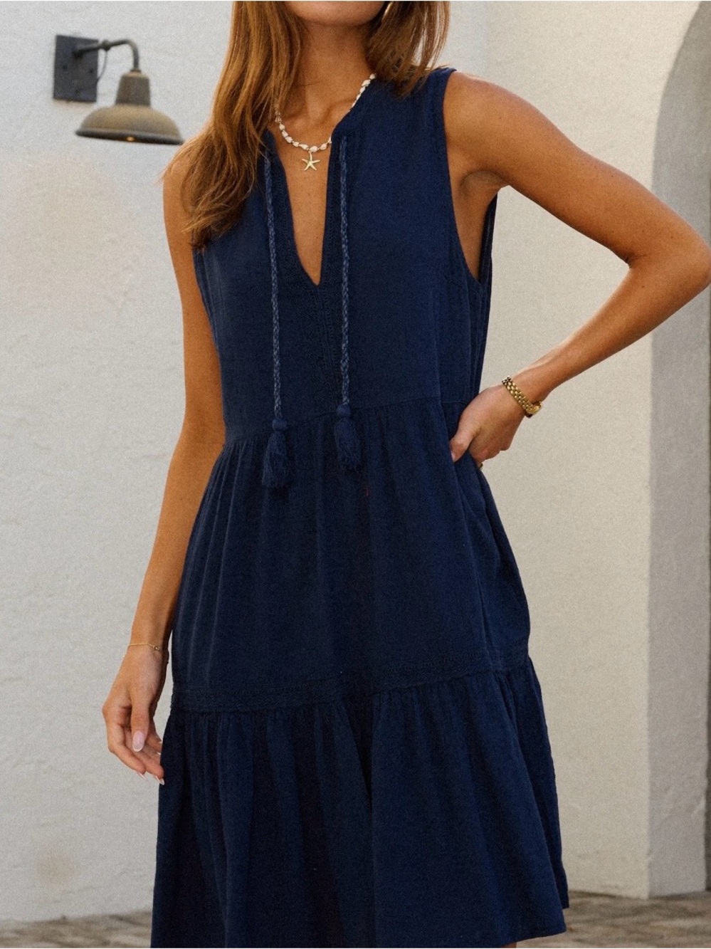 NWT! Blanco by nature willow dress navy size small